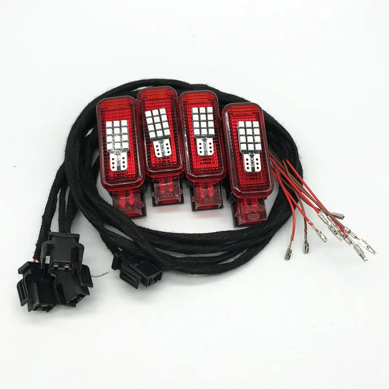 

Car LED Red Door Warning Light Cable Wiring harness For Audi A1 A2 A3 A4 B7 B8 B9 S4 A5 A6 C7 C8 S6 A7 A8 S8 Q3 Q5 Q7 TT RS3 RS4
