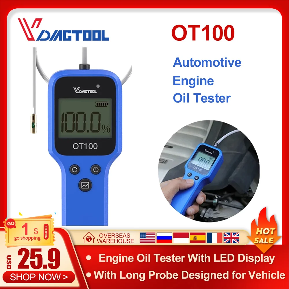 VDIAGTOOL OT100 для автоматической проверки качества масла тестер моторного OBD2