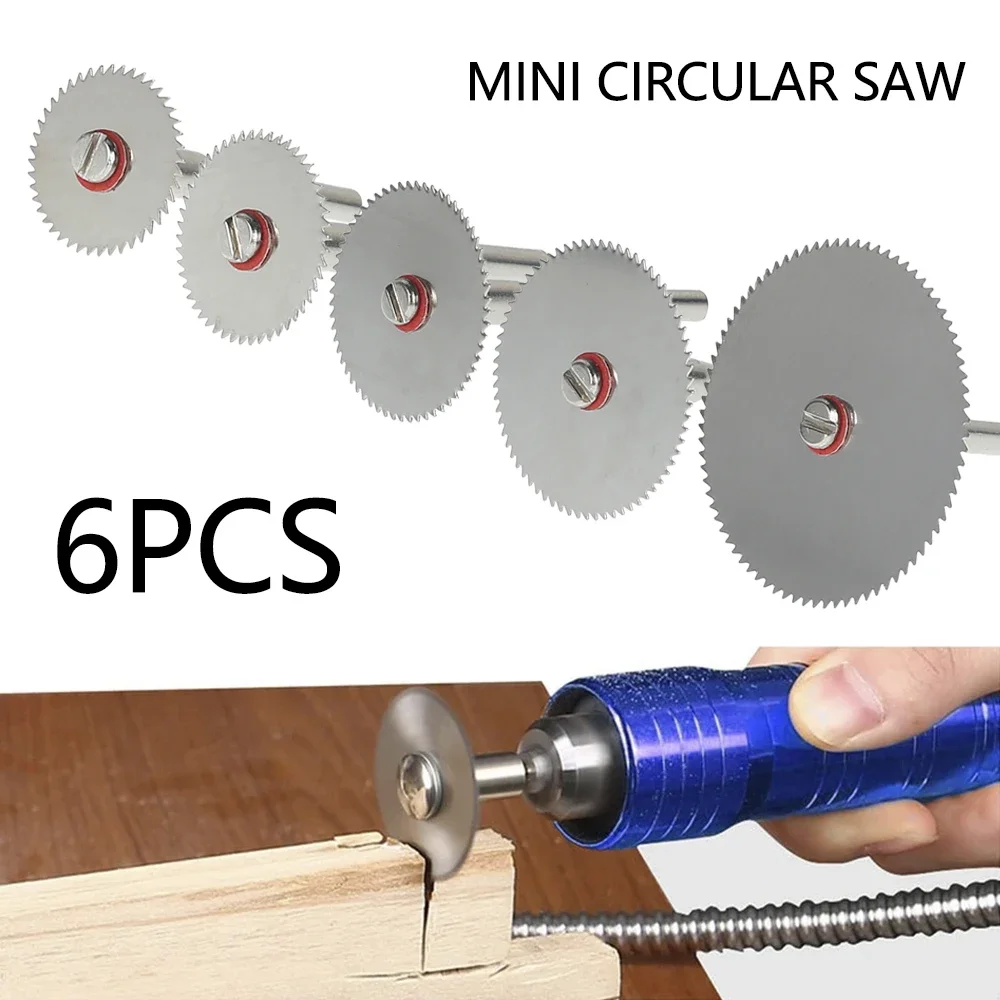 

6pcs Universal Cutting Wheel Set Stainless Steel Circular Saw Blades Wood Beeswax Walnut PVC Pipe Cutting Drill Fast Precision
