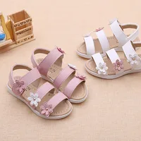 Little Girls Summer Casual Sandal Three Flower Detail New Kids Roman Beach Shoes Stylish Beach Experience for Children Adventure 1