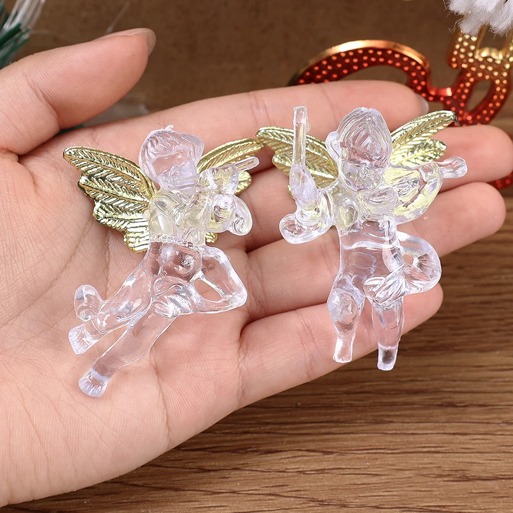 thumbnail image 4 of 4 adornos navideños transparentes con forma de ángel para colgar en el árbol de Navidad, suministros de decoración para fiestas navideñas en el hogar, regalos de Año Nuevo para niños, 4 of 6