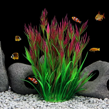 Artificial Aquarium Plants Decoration Fish Tank Water Plant Grass Ornament Plastic Underwater Aquatic Water Weeds Viewing Decor 1