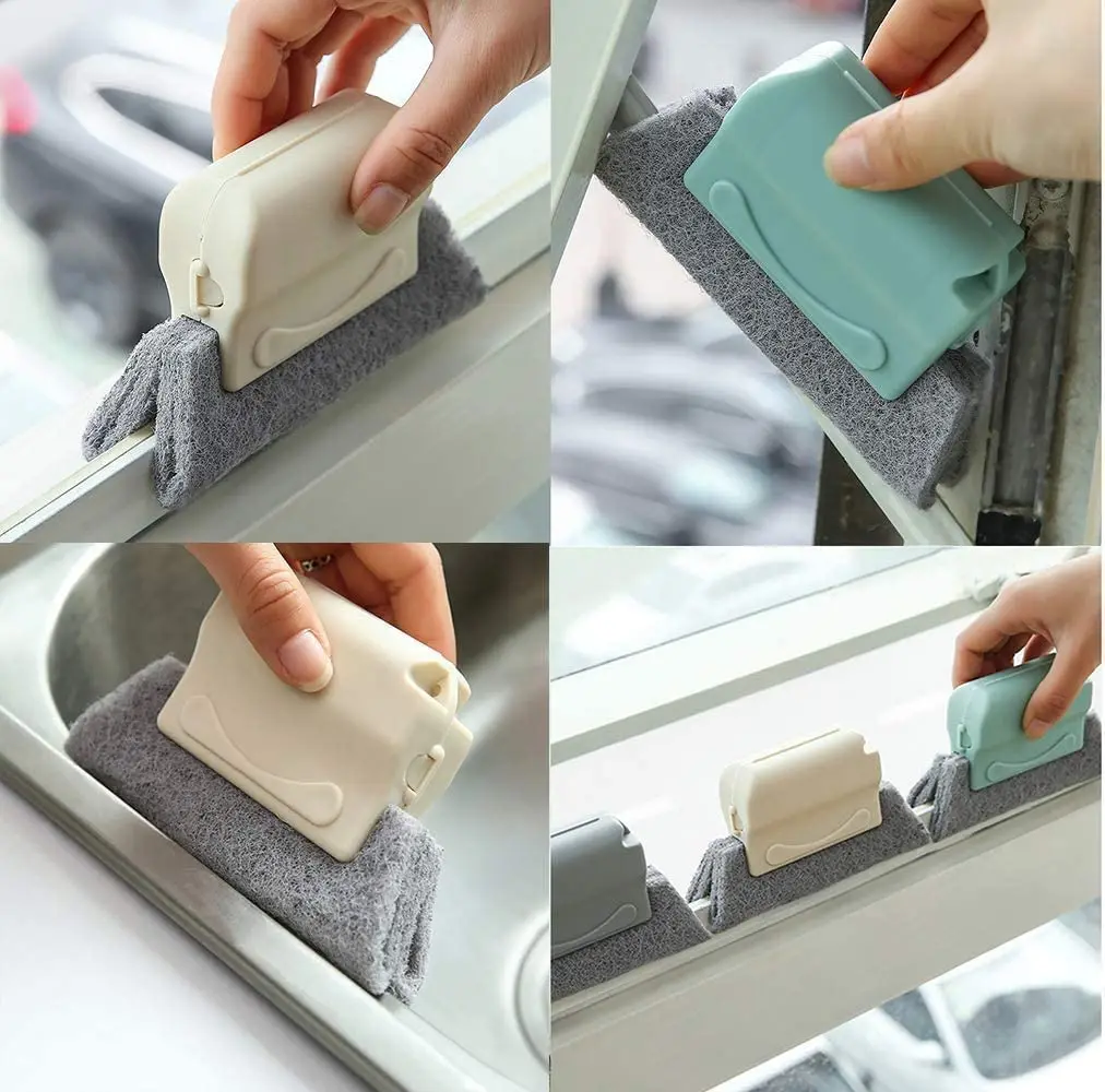 2 in 1 Groove Cleaning Tool Creative Window Groove Cleaning Cloth Window  Cleaning Brush Windows Slot Cleaner Brush Groove Brush