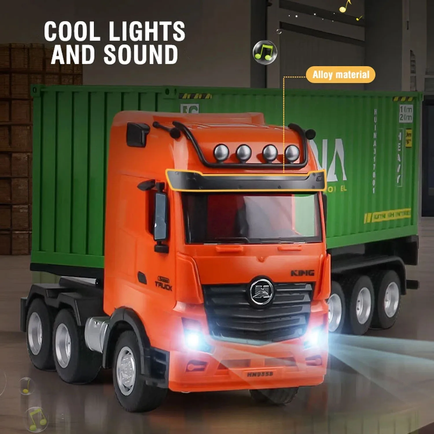 HUINA Plastic 1317 1/18 Scale 2.4G RC Tractor Car Container Trailer Truck with Battery 9CH Assembled Radio Remote Control Cars 6