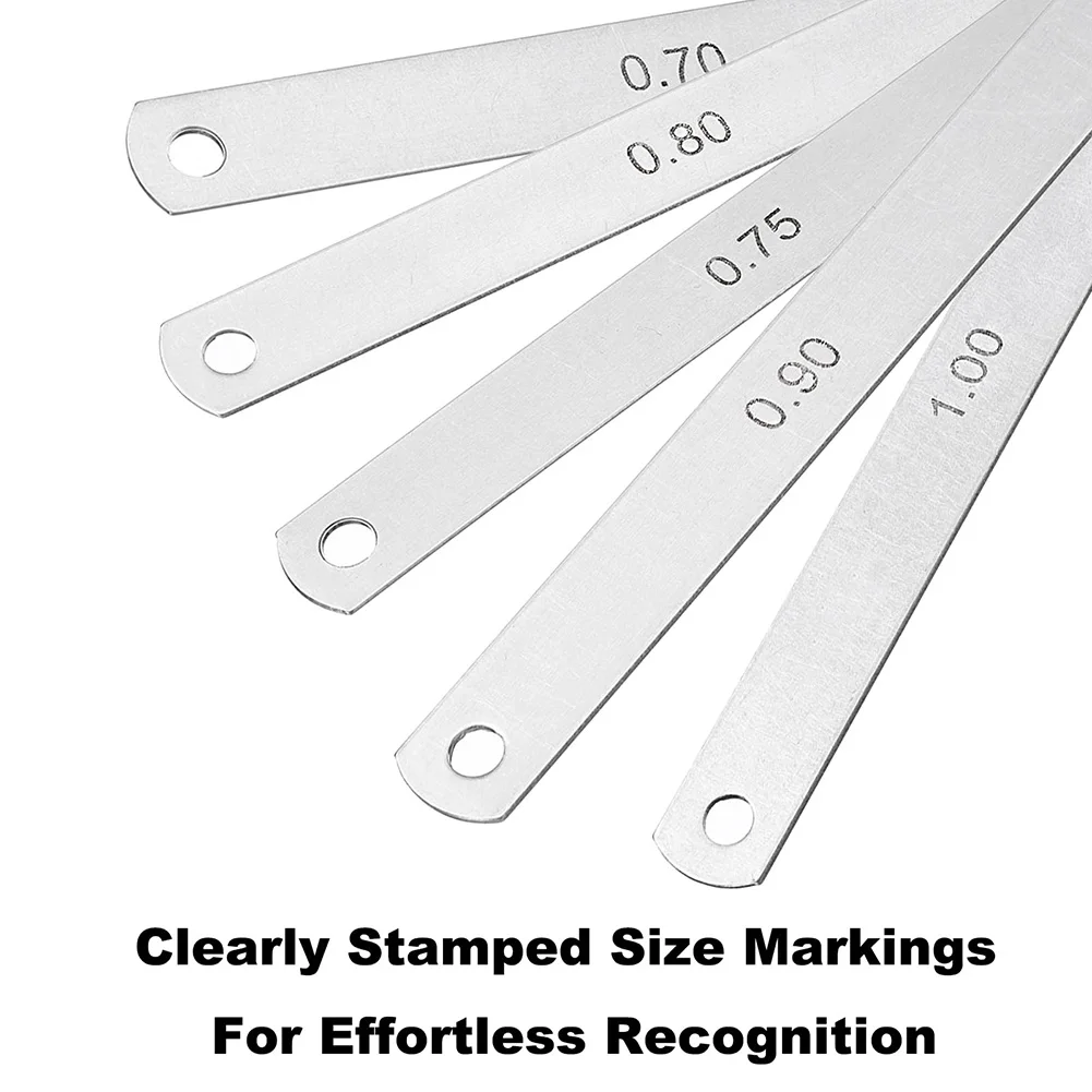 10pcs Metric Steel Feeler Gauge 0.9mm Thickness Filler Gauge Offset Valves For Measuring Valve Clearances Engine Tuning