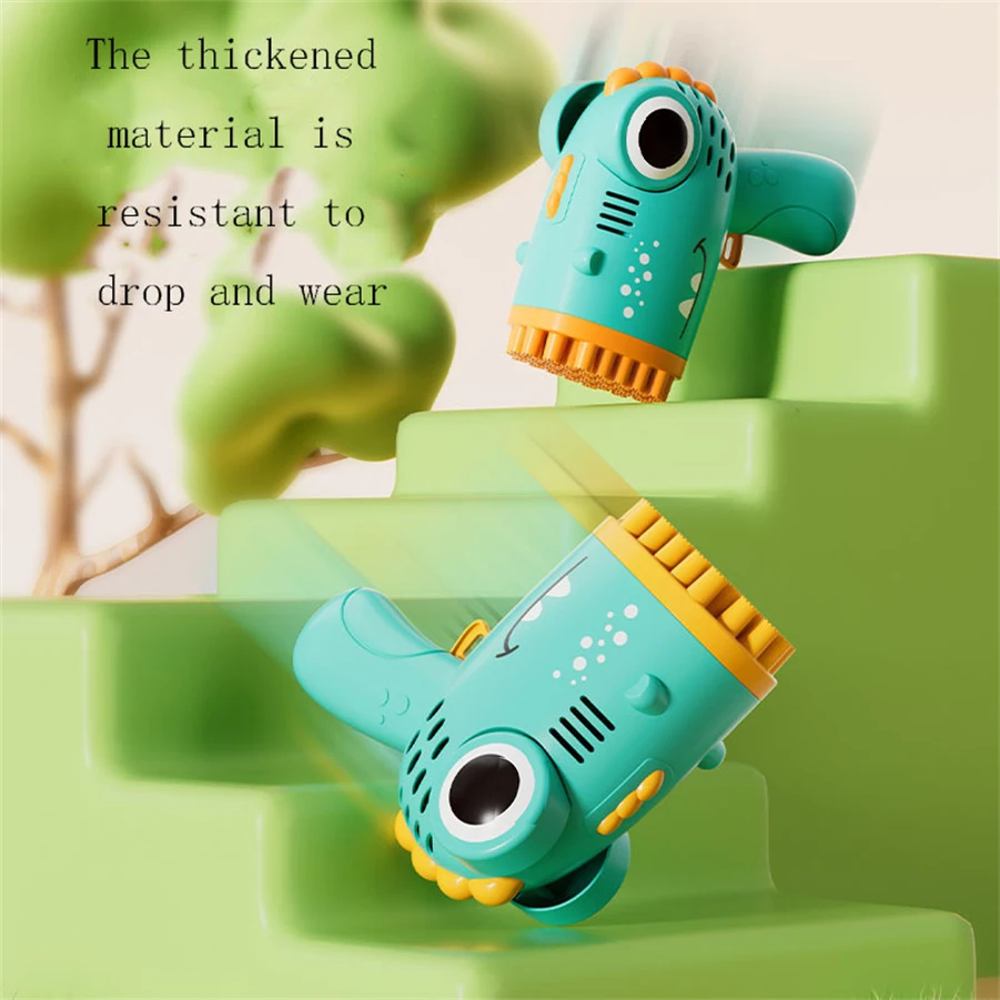 40 hole Dinosaur Bubble Gun Children's Bubble Gun Handheld Fully Automatic Bubble Machine without battery and bubble water