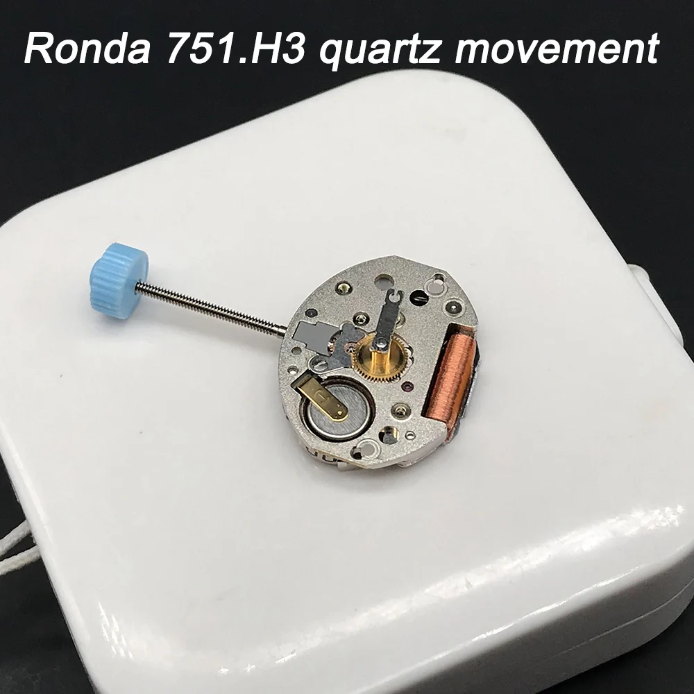 

Ronda 751.H3 Watch Quartz Movement Stainless Steel Mechanism Replacements Parts 2 Hands Watch Movement Repair Parts Battery