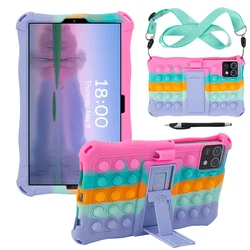 Soft Silicone Kids Case with Adjustable Multi - Angle Kickstand for M50 Mini 2024 (Colorful Pink)