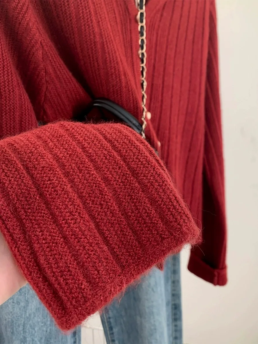 2025 New Cashmere sweater women V-neck pullover casual knit top autumn and winter Cashmere sweater Women 6