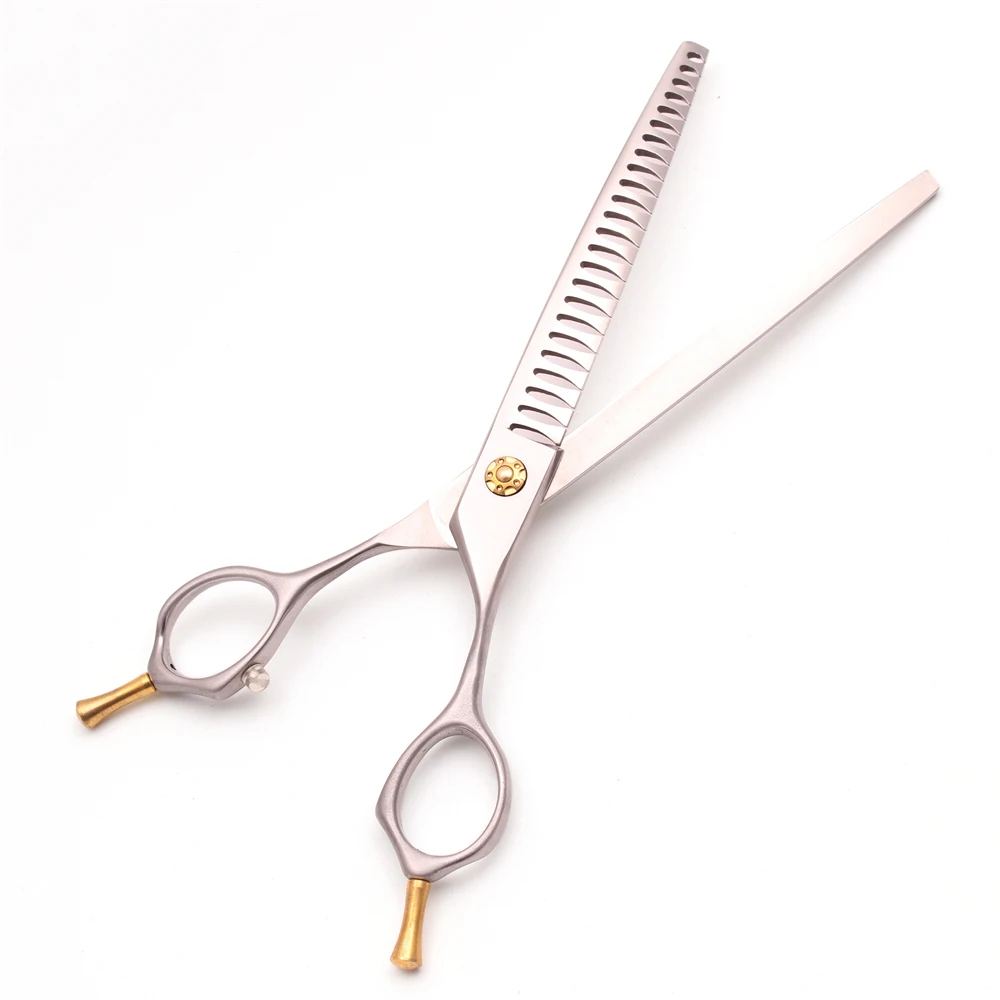 Dog Grooming Scissors Professional 7" 7.5" Japan 440C Curved Thinning Scissors Bend Down Chunker Shears Pet Hairdressing Scissor