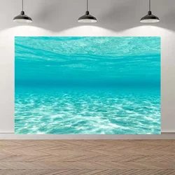 Blue Underwater World Backdrop with Sunlit Ocean Ripples for Summer Beach Pool Parties (HYD - 012)