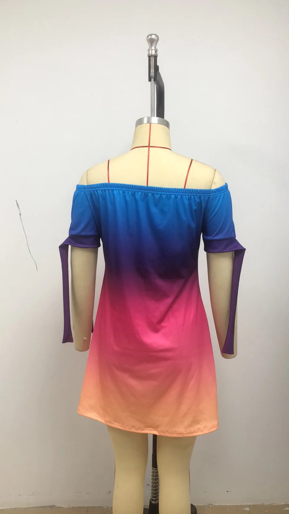 Vestido Estampado Sexy A La Moda Para Mujer, Vestido Acampanado De Manga Corta Con Hombros Descubiertos, Minivestidos Con Hombros Descubiertos Para Mujer - details 37