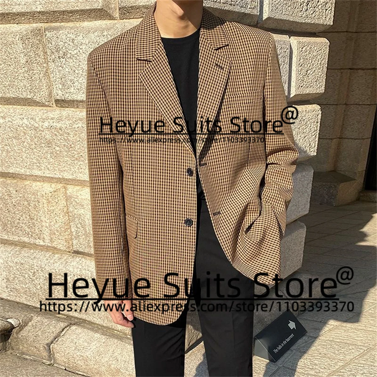 Korean Tide Prom Party Men Suits Slim Fit Notched Lapel Groom Tuxedos 2 Pieces Sets High Qublity Male Blazer Costume Homme