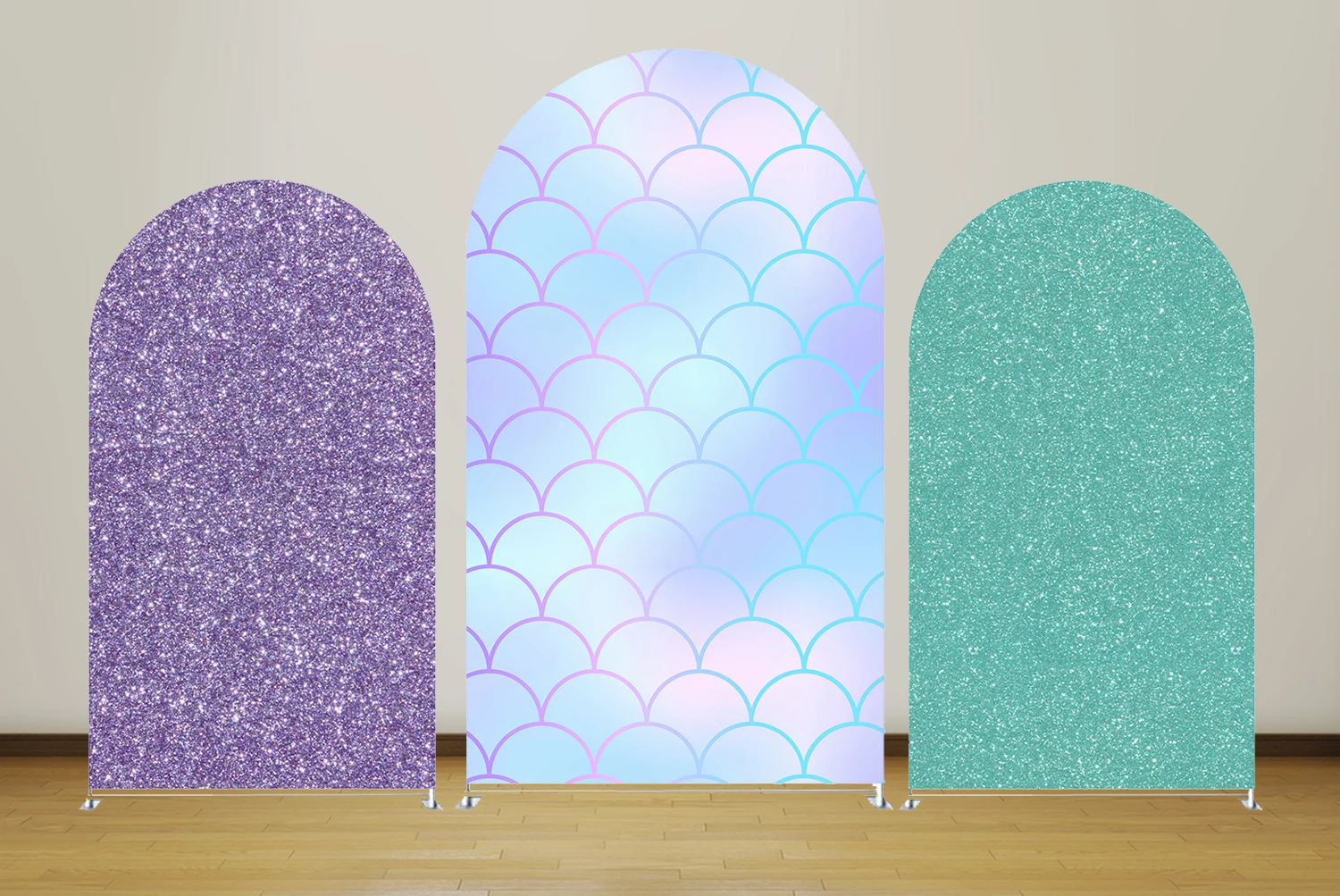 

Sequin Fish Scale Theme Arch Backdrop Covers for Parties, Arched Panels Wedding Birthday and Baby Shower Party Decoration Props