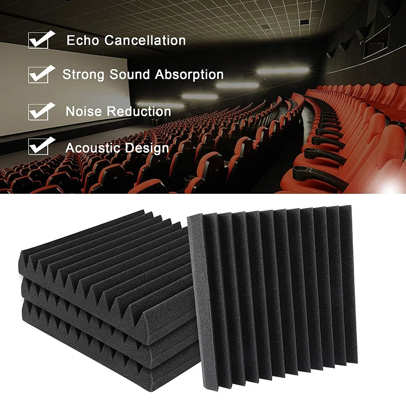 

12Pack Acoustic Panels Soundproof Studio Foam for Walls Sound Absorbing Panels Sound Insulation Panels Wedge for Home Studio
