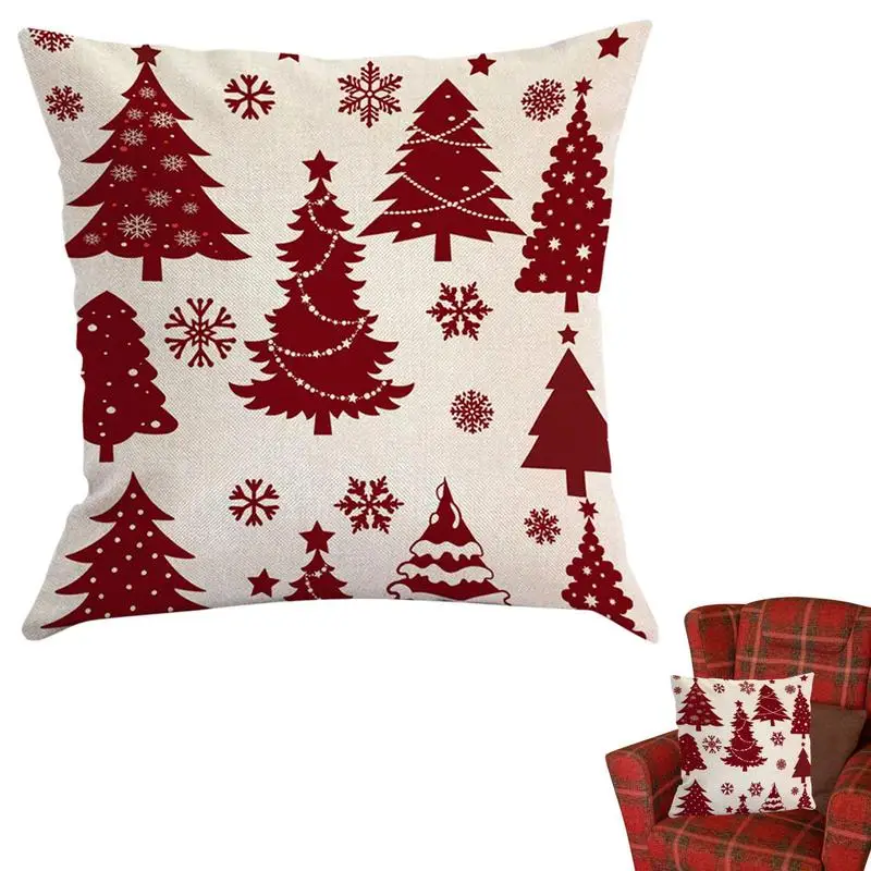 

Sofa Christmas Cushion Cover Decorative Soft Christmas Throw Pillow Case Classic Christmas Decorations Holiday Home Car