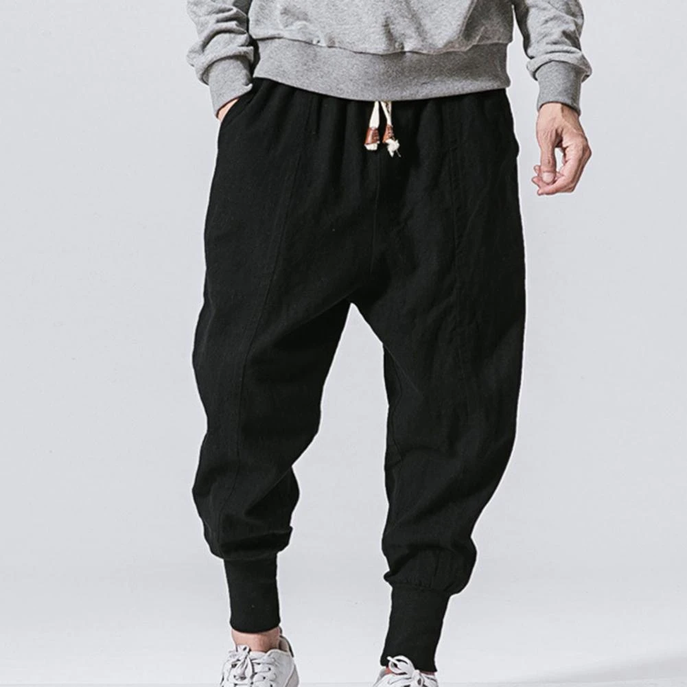 Summer Pants Baggy Men Breathable Drawstring Pockets Harem Pants   Men Pants  for School big and tall casual pants