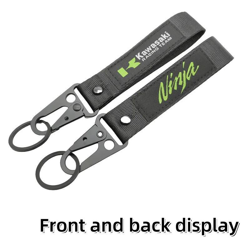 Embroidery Kawasaki key chain tag strap leather accessories keytag racing keychain