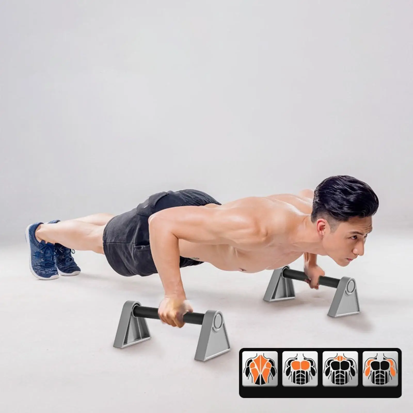2x Push up Bars Non Slip Workout Floor Push up Handles for Home Gymnastics