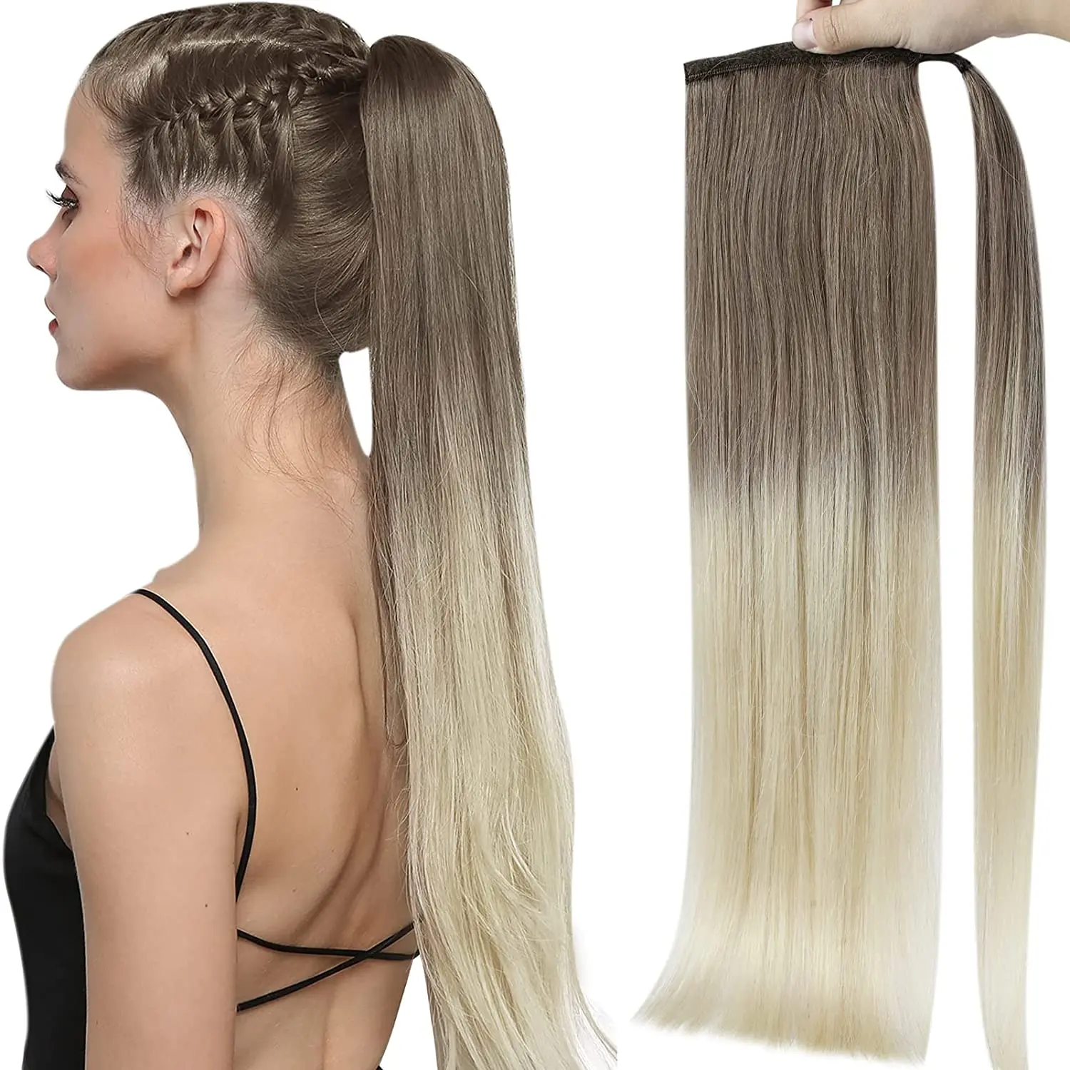 Real Beauty Straight Human Hair Magic Tie Ponytail 100% Remy Human Hair Wrap Around Ponytails Extension for Black Women human hair extensions