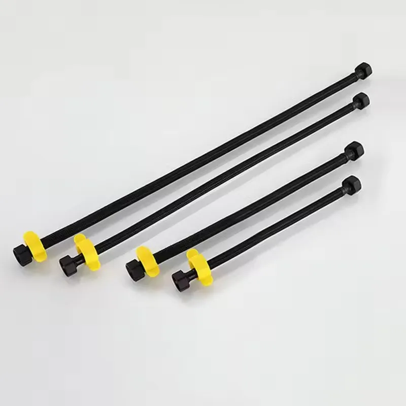 G1/2 Black 30-80CM Nylon Water Inlet Hose Faucet Hose Water Heater Pipe Toilet Connection Kitchen Bathroom All Black Tube plumbing hose