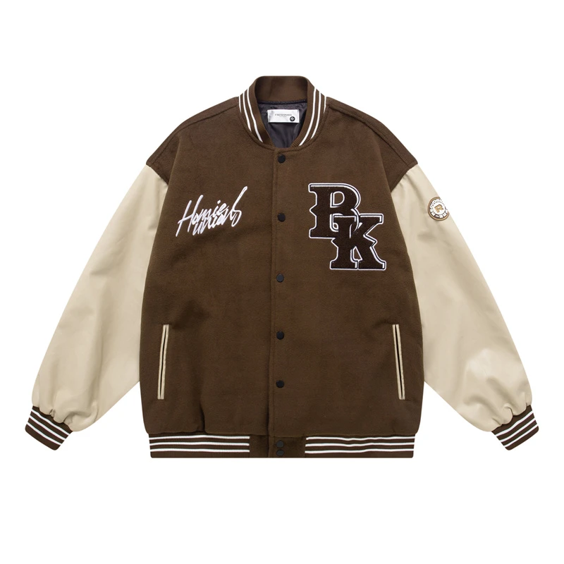 2022 Men Hip Hop Baseball Jacket Letter Embroidery Patchwork Vintage Streetwear Harajuku Fashion Casual Varsity Jackets Coat best winter jackets for men