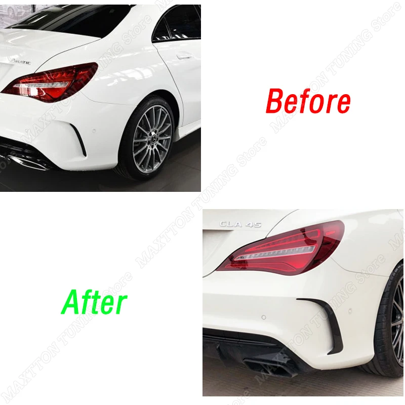 For Mercedes Benz W117 CLA 200 220 250 260 45 AMG 2014-2018 Rear Bumper Lip Spoiler Canards Wind Knife Splitter Car Accessories
