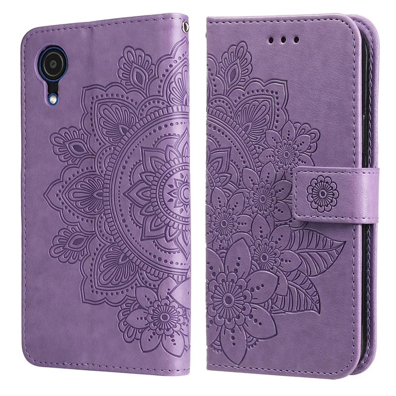 samsung cute phone cover A23 5G SM-A235F Case For Samsung Galaxy A 03 A03 Core  A33 A53 A73 A13 5G Cover Embossed Seven-petal Flower Flip Holster Coque cute samsung cases