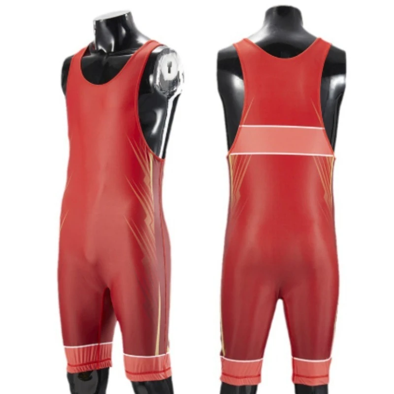 Freestyle Wrestling Suit Men's Professional Competition Training One-Piece Weightlifting Clothes Male Free Style Bouts sports suit,powerlifting singlet