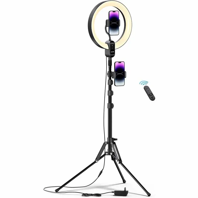 

Bluetooth Control Led Selfie Ring Light with Adjustable Tripod Stand Live Streaming Equipment Floor Light for Youtube Tiktok