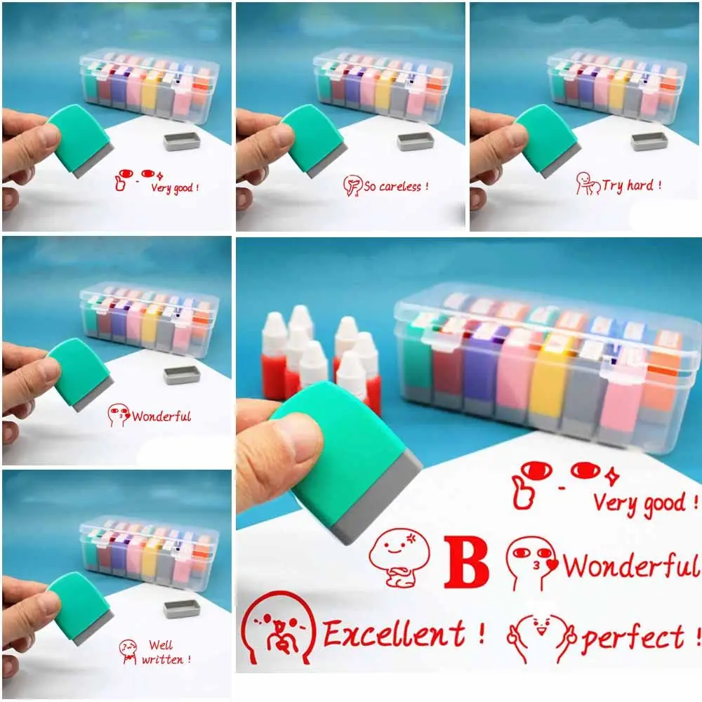 Encouragement Seals English Photosensitive Chapter English Commentary Stamp Comment Reward Kids Gifts Scrapbooking Decor
