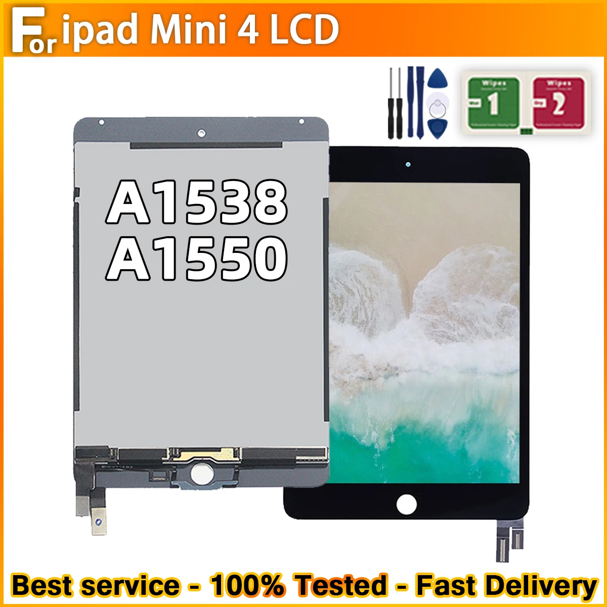 ECRAN LCD VITRE TACTILE IPAD MINI 4 BLANC A1538 A1550 + outils