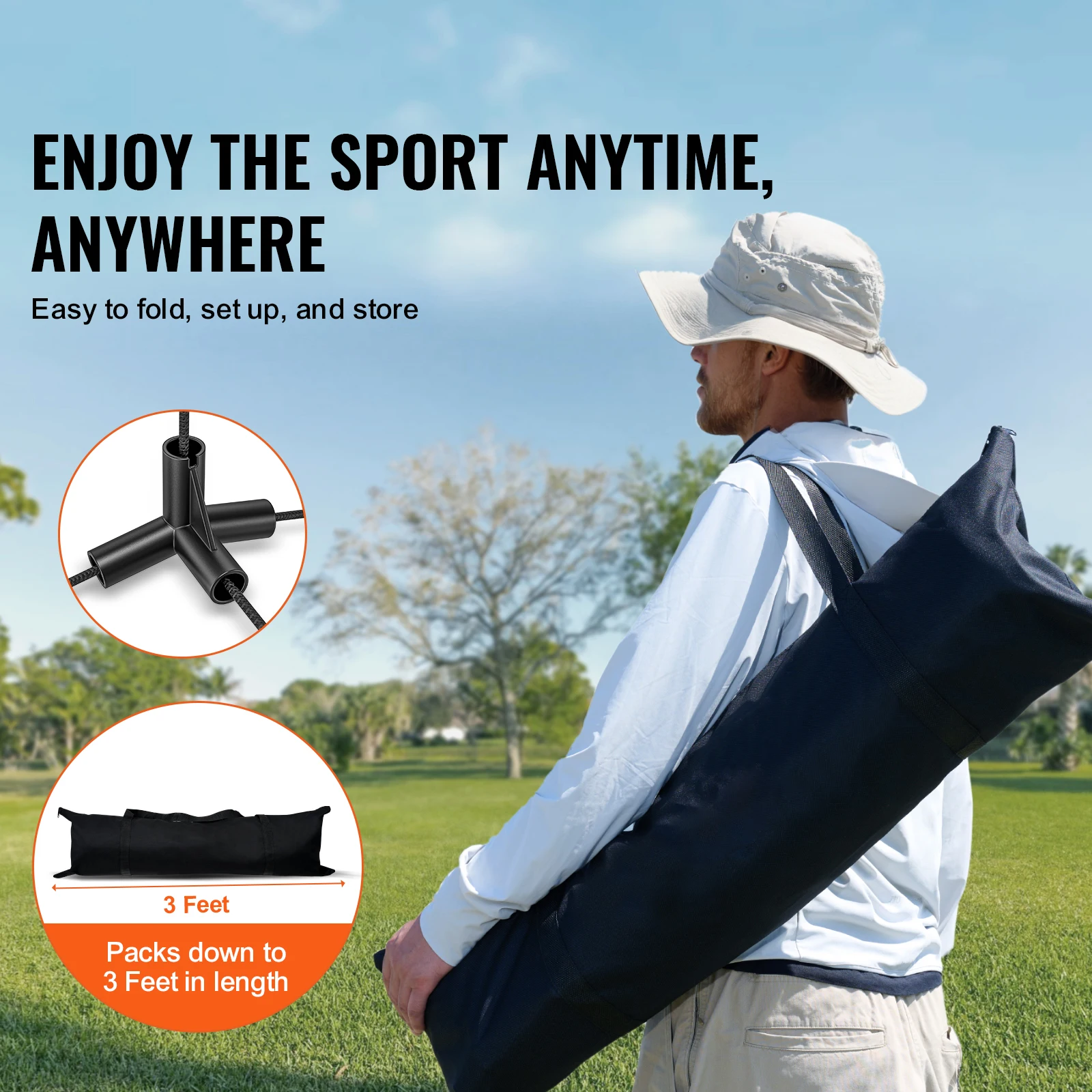 SucceBuy 20FT Badminton Net Height Adjustable Volleyball Net Wide Foldable Pickleball Net Portable Tennis Net Set w/Poles Stand