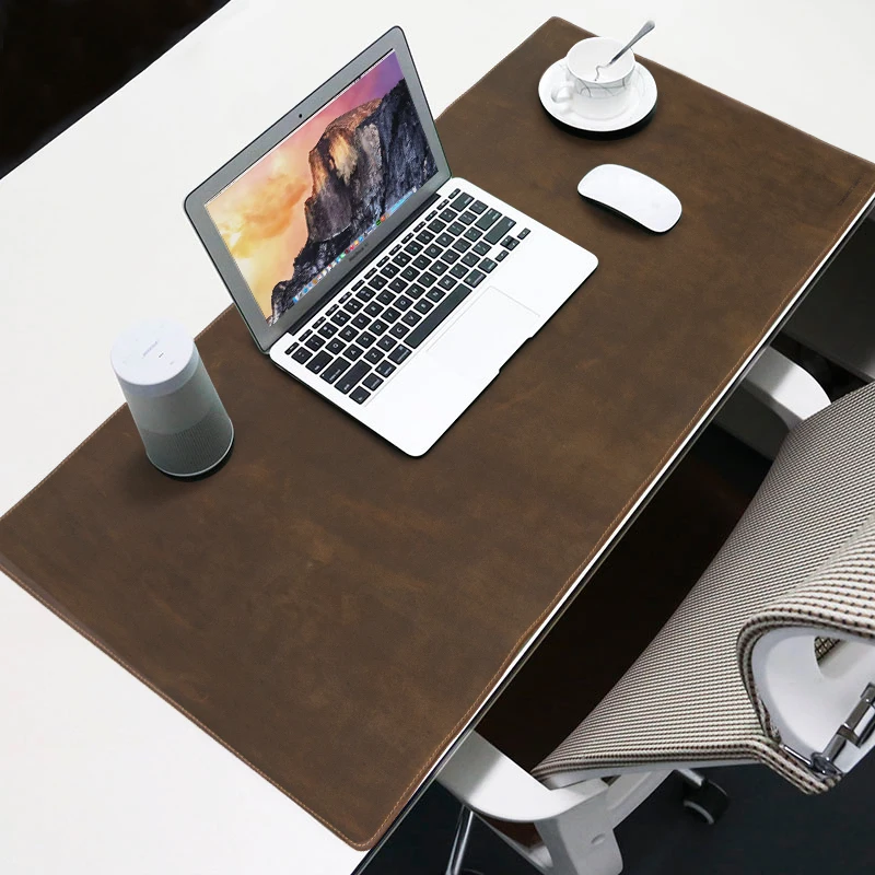 Handmade Crazy Horse Couro Office Computer Desk Pad Grande Jogo Mouse Pad Esteira de Proteção para Laptop Antiderrapante Anti-estático