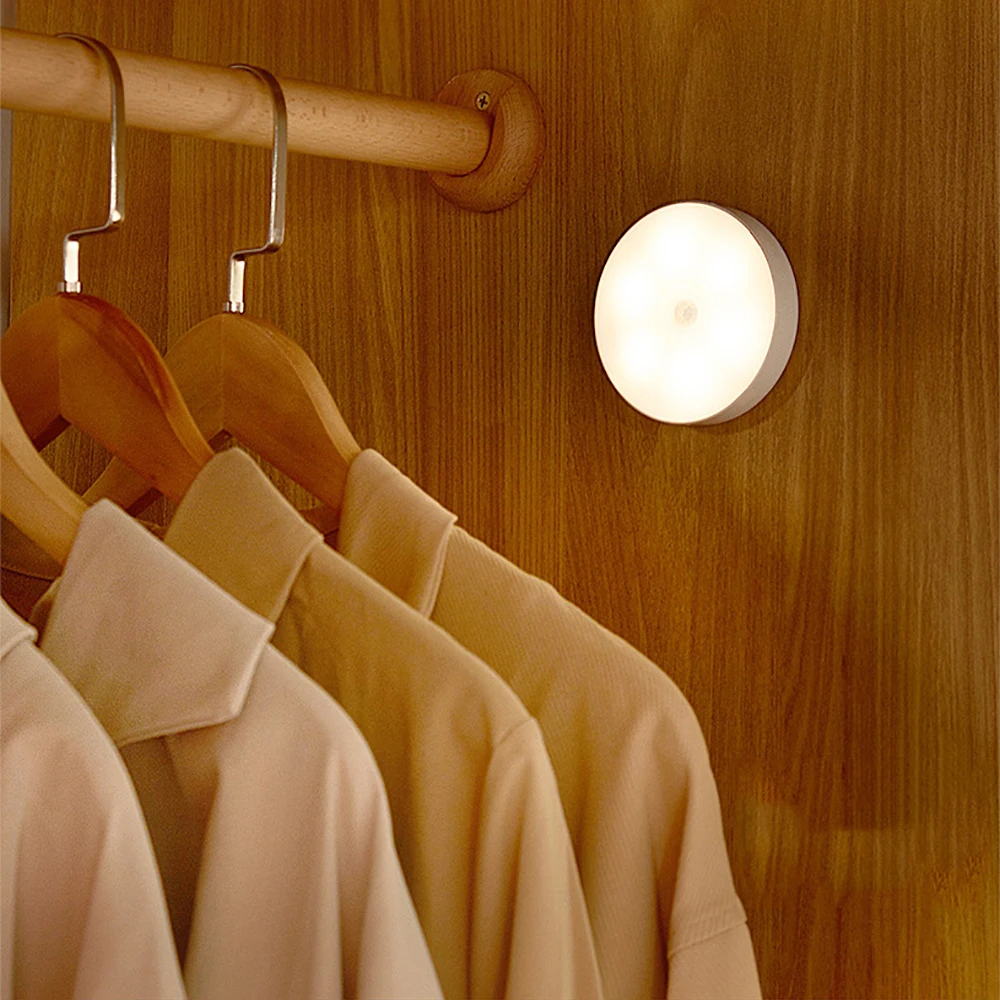 

1-10pcs Motion Sensor Night Light LED Chargeable Table Lamp Utility Light for Kitchen Closets Cabinets Decor Light