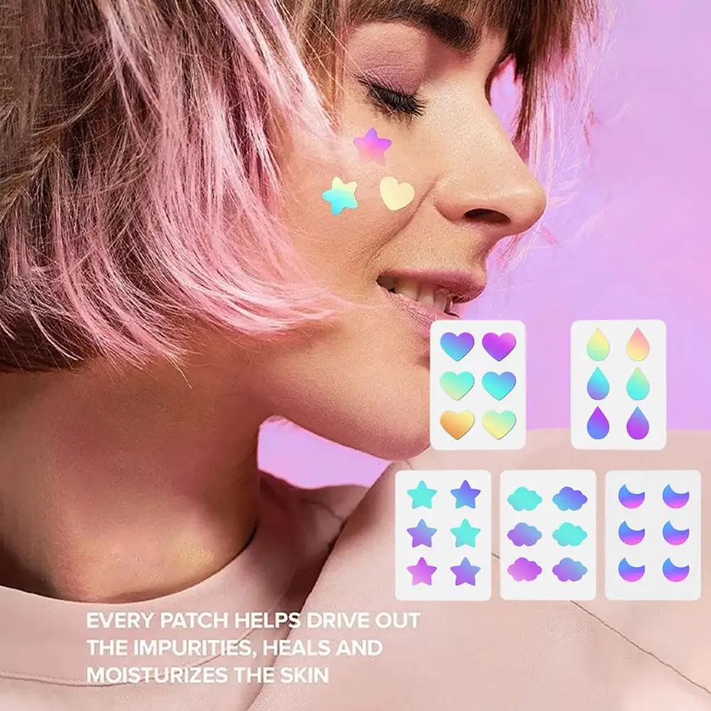 

6pcs/24pcs/36pcs/40pcs Star Pimple Patch Acne Colorful Invisible Acne Removal Skin Care Stickers Face Spot Beauty Tool