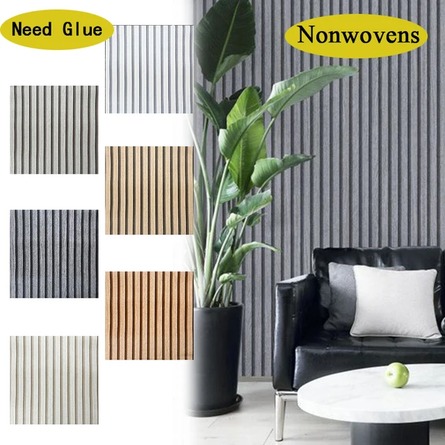 3D Effect Nonwovens Wall Stickers Grain Oak Wood Slats Retro Wallpaper Roll For Walls Room Decoration Accessories For Bedroom