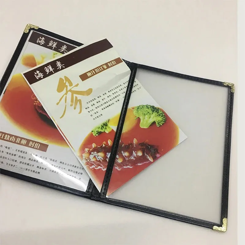 10 Packs For Holding A5 2 Sheets Clear Plastic Menu Cover( size: 23.5x16.8cm), Presentation Folder