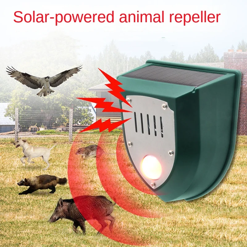 Repelente Solar de animales, dispositivo de inducción para ahuyentar jabalí  salvaje, luz de advertencia, temporizador de sonido, nuevo - AliExpress