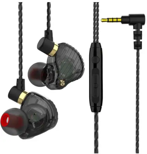 

3.5mm Wired Dual Driver Earphones Stereo Bass Sport Running Headset HIFI Monitor Earbuds Handsfree With Microphone QKZ SK3