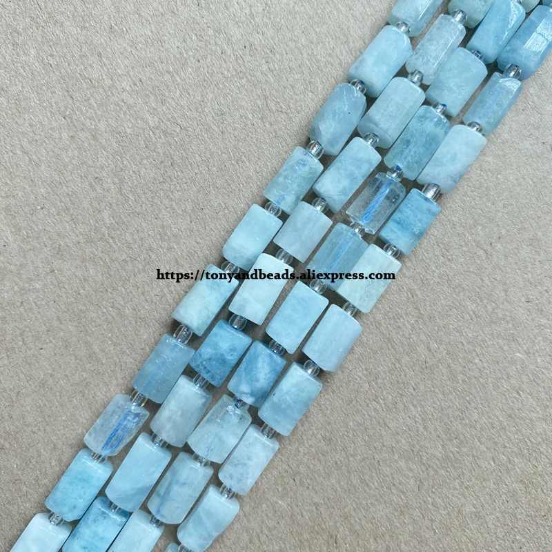 Natural Stone Beads 7" Natural Faceted Amethyst Tiger Eye Jade Etc. Cylinder Spacer 6.5X10mm For Jewelry Making DIY