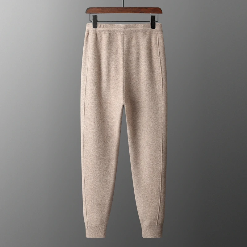 Sport Jogging Trousers Fleece Sweatpants Fashion Pants Men Suit Pants Merino Wool Men's Pants autumn and Winter Thickened High Waisted Small Leg Pants Casual Business Knitted Sweatpants Warm