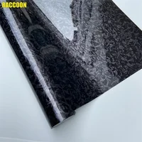 Film d'enveloppe en vinyle forgé noir brillant PET de qualité supérieure, autocollants de style de voiture pour moto et vélo 3