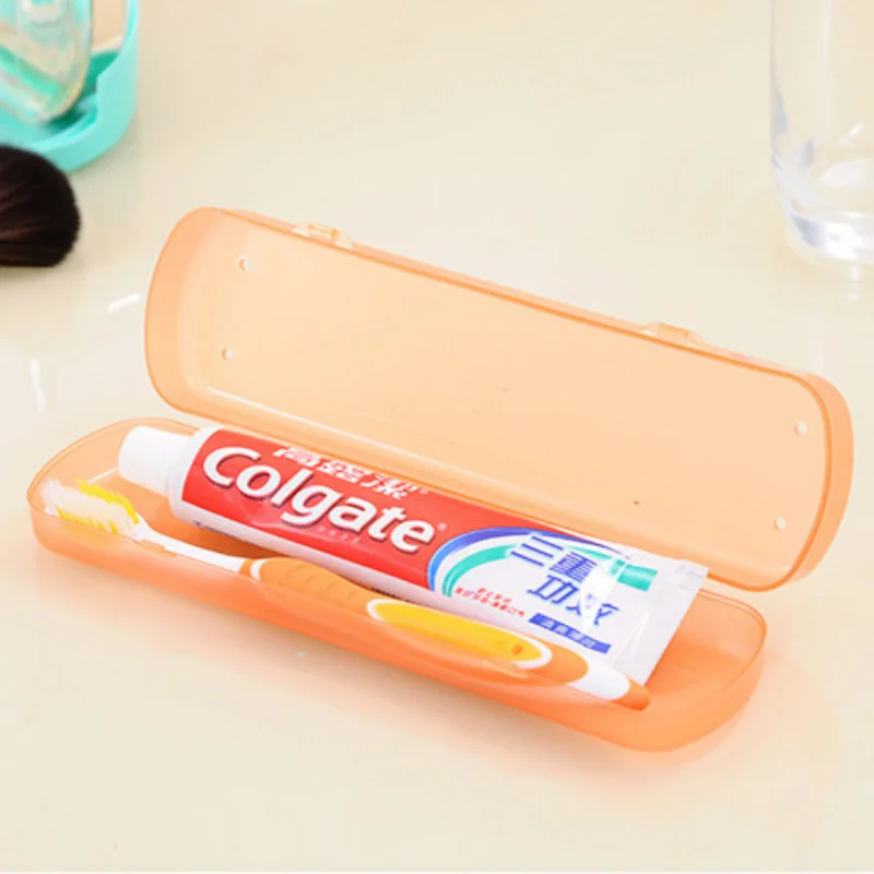 Travel Portable Toothbrush Storage Box Candy Color Bathroom Toothpaste Holder Organizer Travel Toiletries