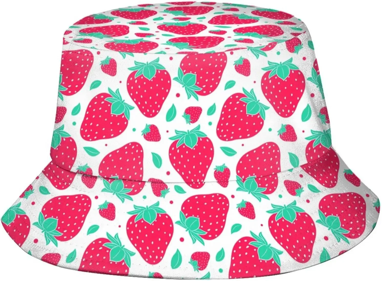 

Cute Strawberry Bucket Hat Sun Protection Packable Summer Hat Fisherman Hat Unisex Outdoor Travel Fashion for Women Men