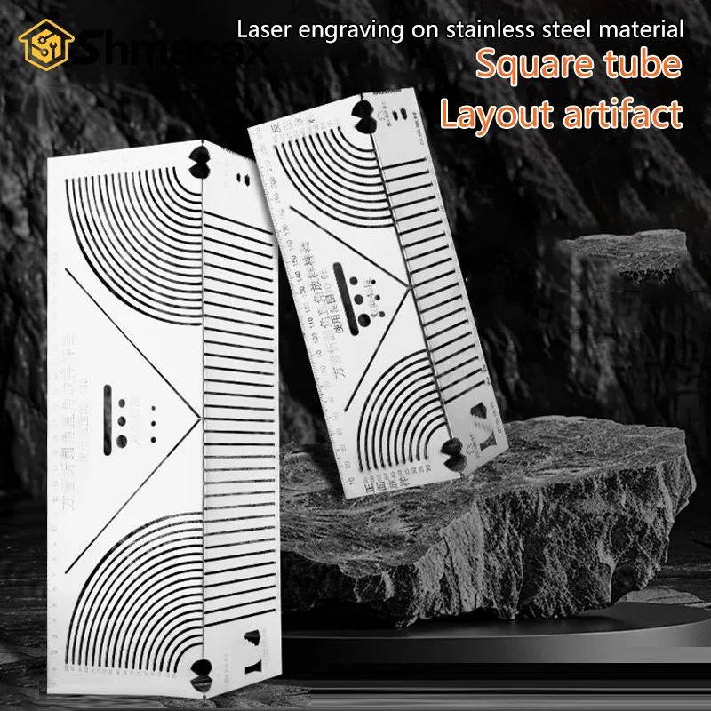 Marking and Drawing Tools Angle & Arc Marking Tool Adjustable Linear Arc Dual-Purpose Scriber Square Tube Bending Tool Parallel Line Drawing Tool