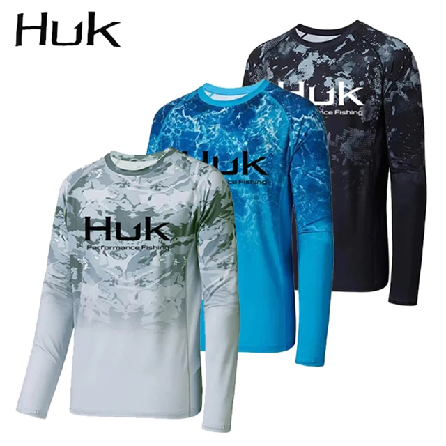 2023 New iFishing Clothes HUK Gear Men's Long Sleeve Performance Shirt 50+  UPF Summer Quick Dry Tops Lightweight Breathable