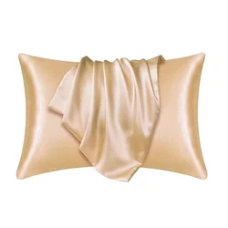 Luxurious Silk Satin Pillowcase for Hair and Beauty - Soft and Elegant Home Decor (Golden)