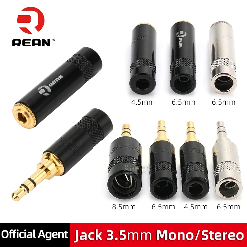 

NEUTRIK's REAN jack 3.5mm 1/8" Stereo Headphone Plug Male Female Pair Recording Line Plug Gold Plated 3 Pole Repair Welding Plug