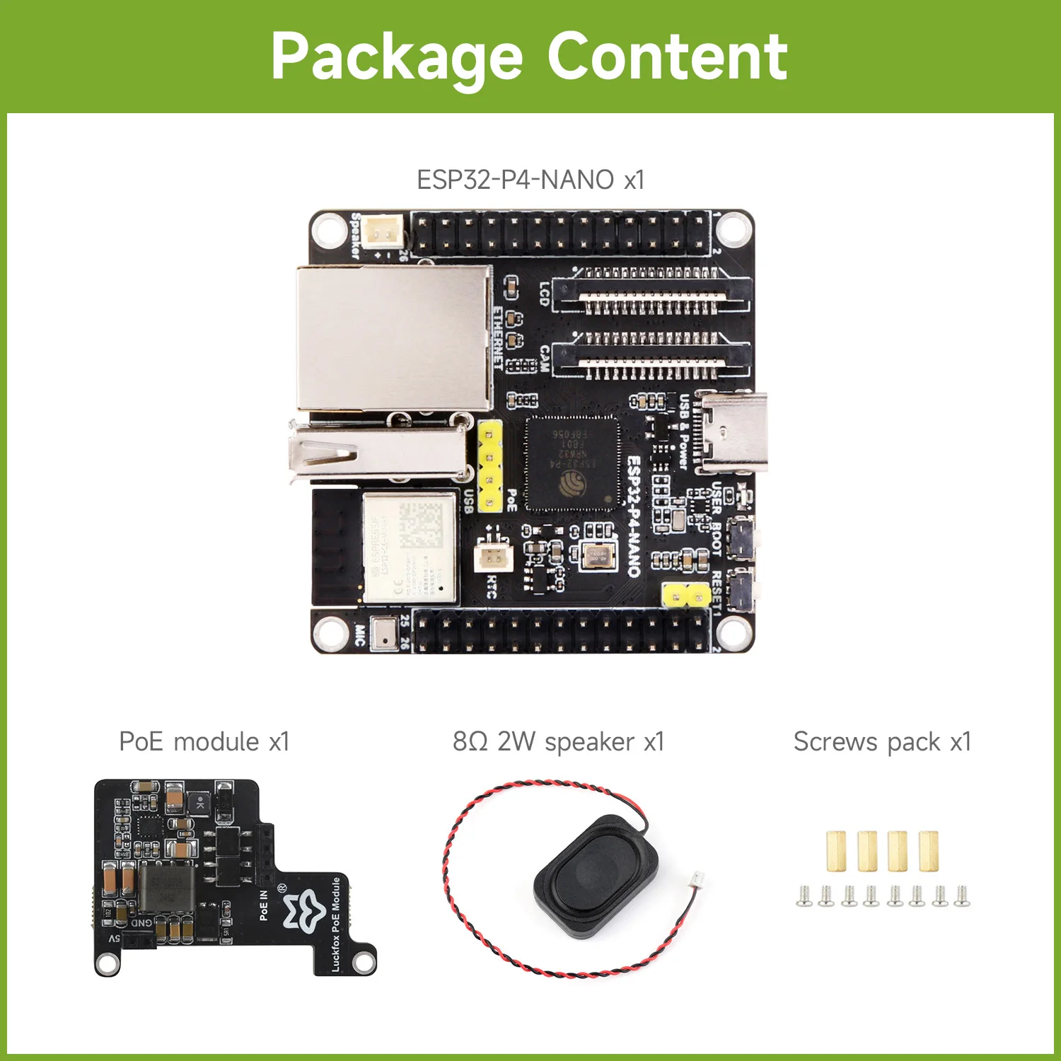 ตัวเลือกสินค้า ESP32-P4-NANO อัจฉริยะครบเครื่อง Wi-Fi6/Bluetooth5 RISC-V MCU